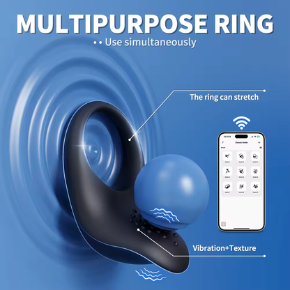 APP-Steuerung Vibrierender Penisring Stimulator mit 9 Schwingungsmoden