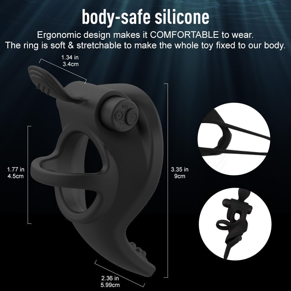 Intelligenter Elektrische Penistrainer Cockring mit 10 Leistungsstarken Vibrationsmodi