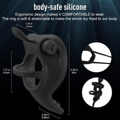 Intelligenter Elektrische Penistrainer Cockring mit 10 Leistungsstarken Vibrationsmodi