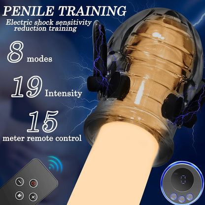 E-stim Extrem Eichel Hülse Penis Trainer Set mit 8 Elektroschock-Modi