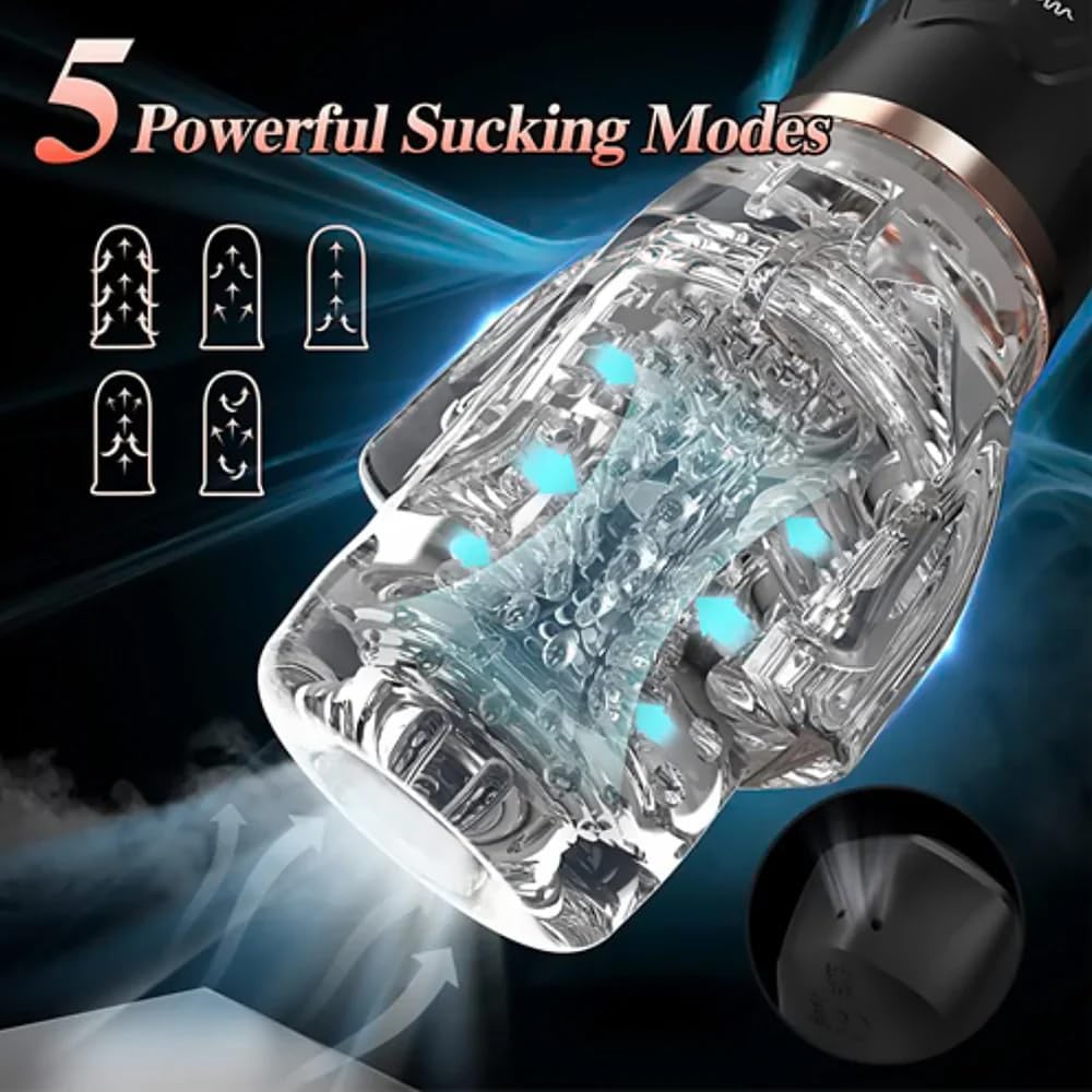 Hochfrequenz Elektrischer Masturbator Cup mit 9 Vibration & 9 Saugmodi