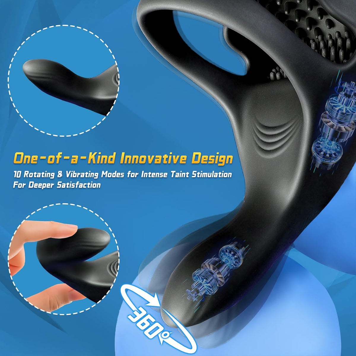 Vibrierender Penistrainer Cockring Prostatastimulator mit 10 Vibrationsmodi