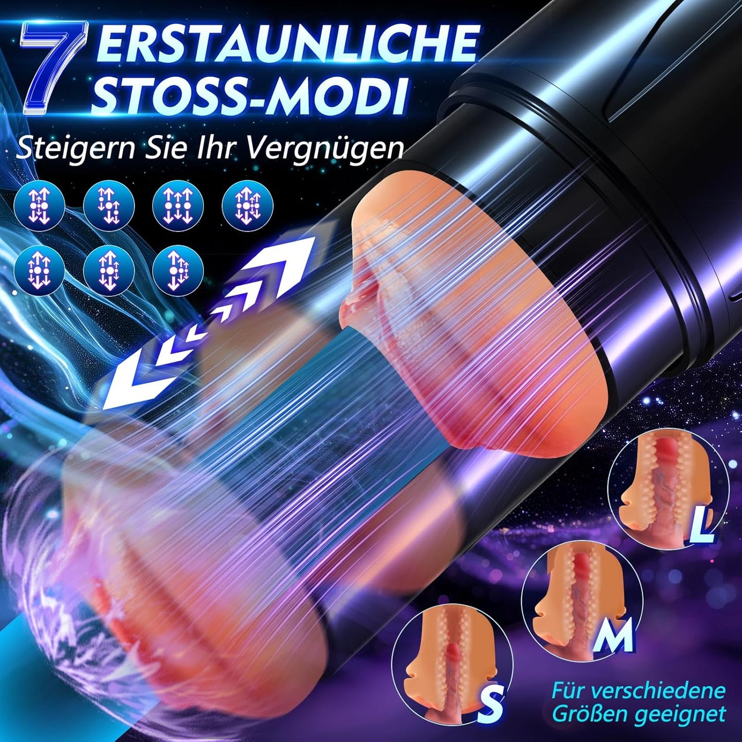 Realistischer Masturbator Stroker Blowjob mit 7 Saugmodi & Stoßmodi & Vibrations
