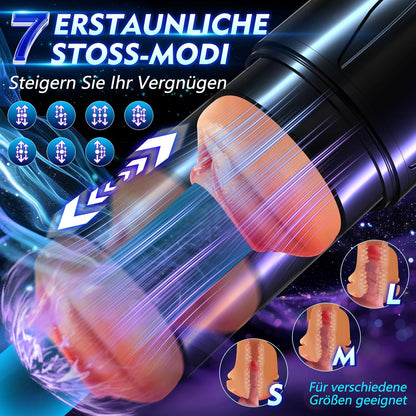 Realistischer Masturbator Stroker Blowjob mit 7 Saugmodi & Stoßmodi & Vibrations