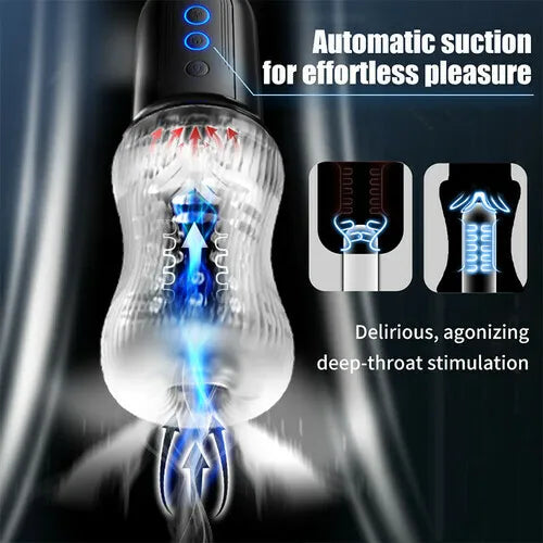Automatische Penistrainer Mastubator Stroker Blowjob mit 10 Vibrationsmodi & 5 Saugen