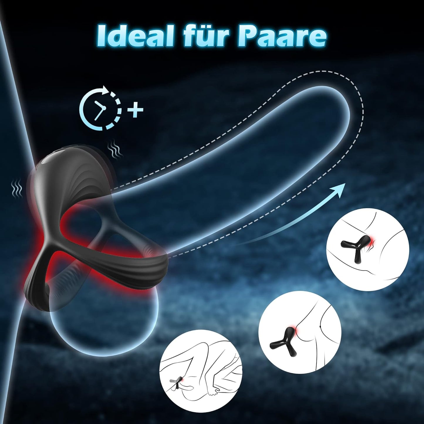 Der einzigartige dreieckige Penisring Cockring mit 10 Vibrationsmodi