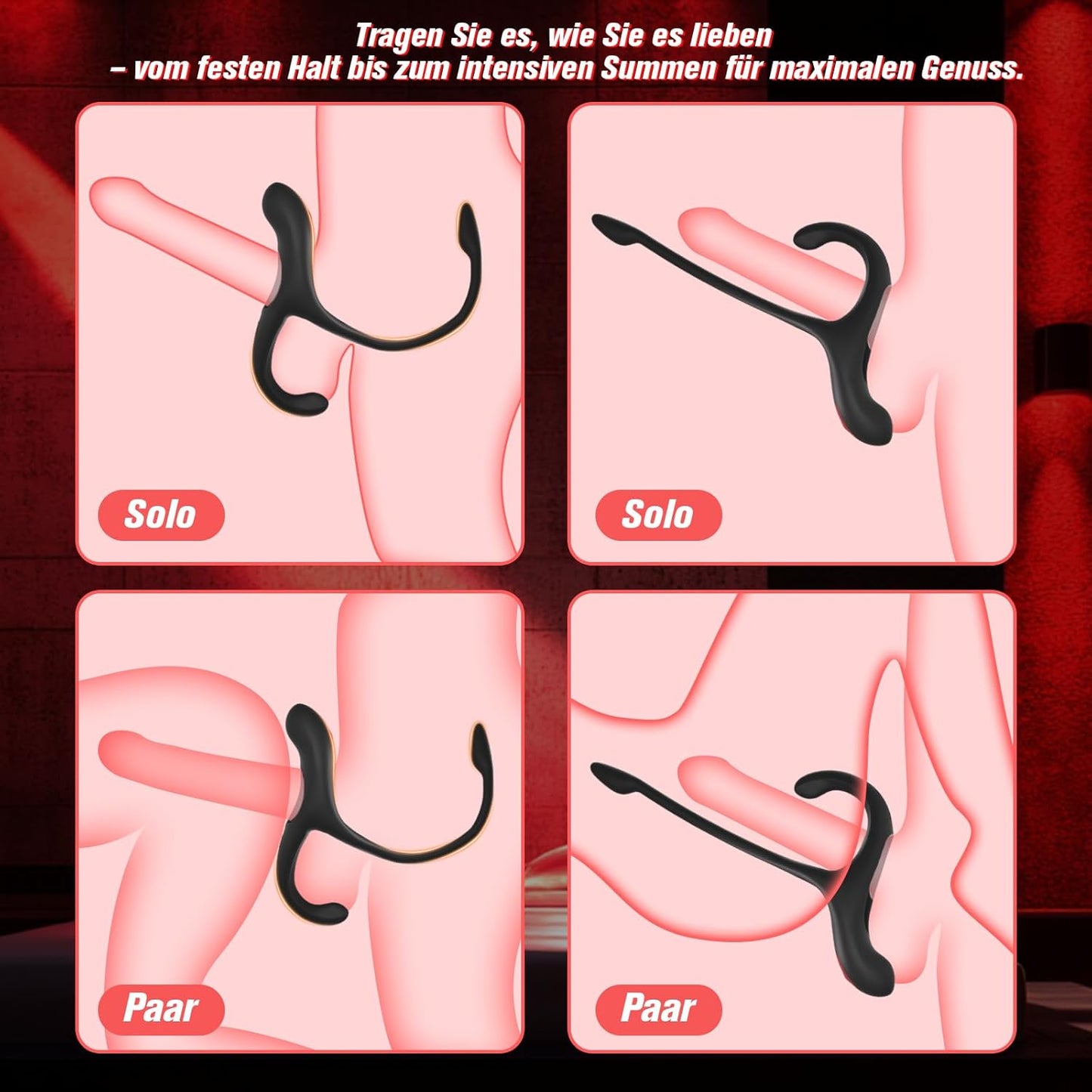 Analplug Prostata Hoden Stimulator Penisring Klitorisstimulator mit 10 Vibrations