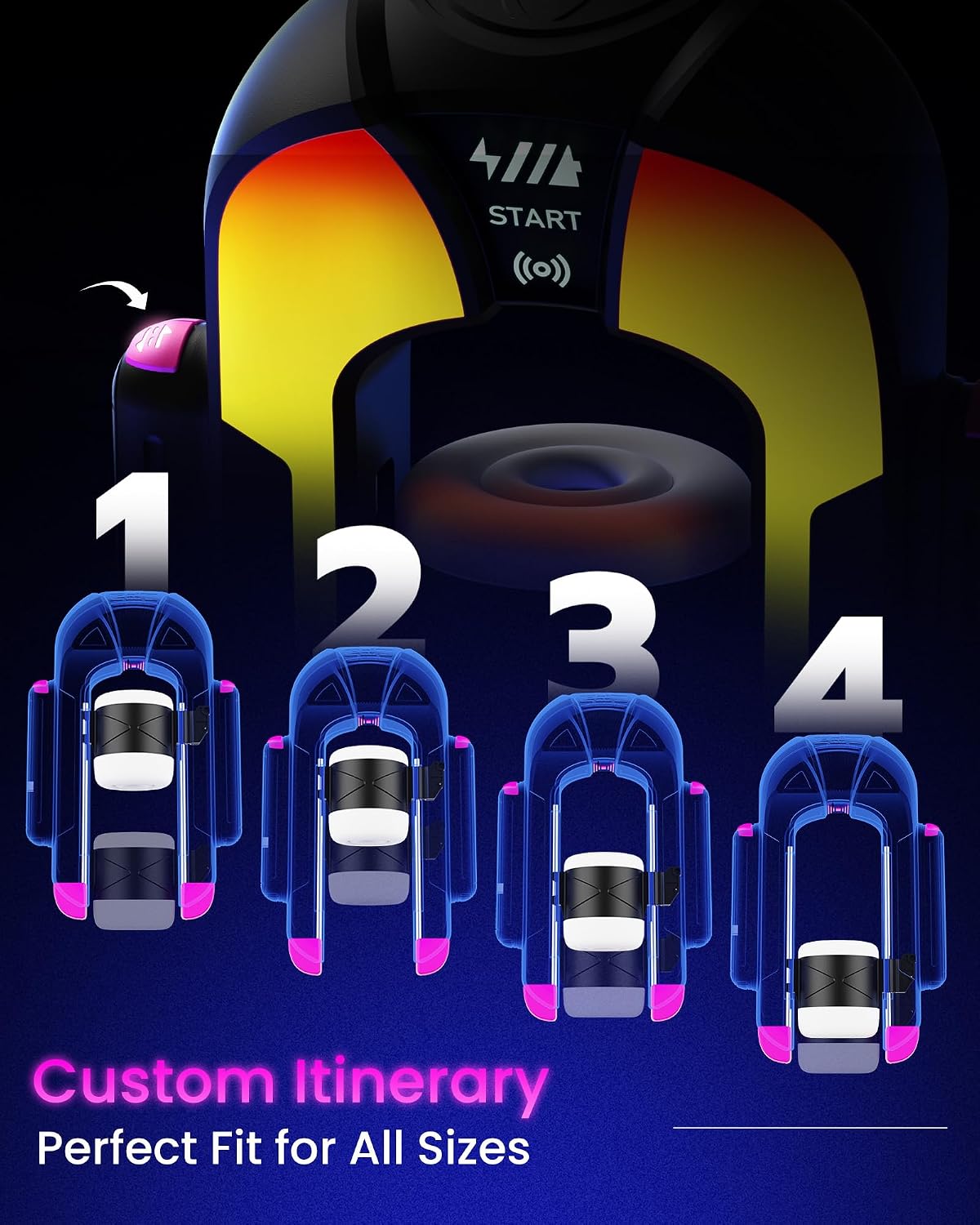 RGB-Beleuchtung Automatische Masturbationsmaschine mit 4 Hub-Modi & 4 Geschwindigkeitsstufen