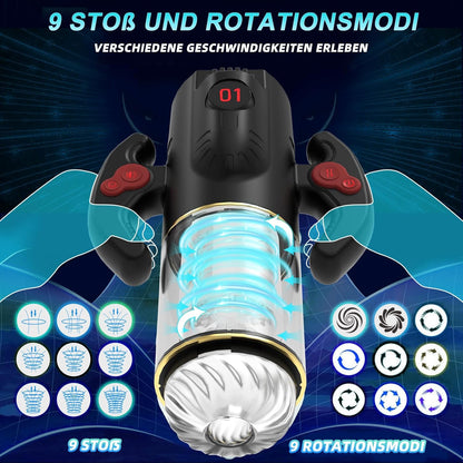 3 IN 1 Multifunktionale Elektrisch Mastubrator mit 9 Saugmodi sowie 9 Stoß- und Rotationsmodi