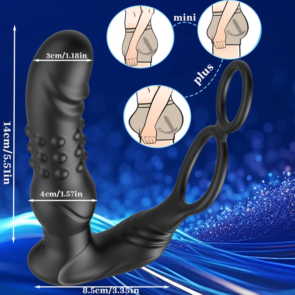 3 IN 1 Anal Vibrator Prostate Massage Stimulator mit 10 Wackeln und 10 Vibrationsmodi