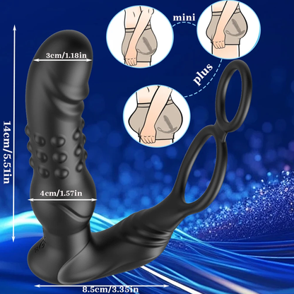 3 IN 1 Anal Vibrator Prostate Massage Stimulator mit 10 Wackeln und 10 Vibrationsmodi