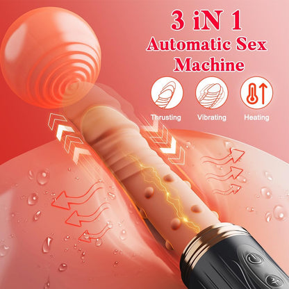 Realistische Dildo Sexmaschine Vibrator mit 10 Stoßfunktion und 10 Vibration Modi