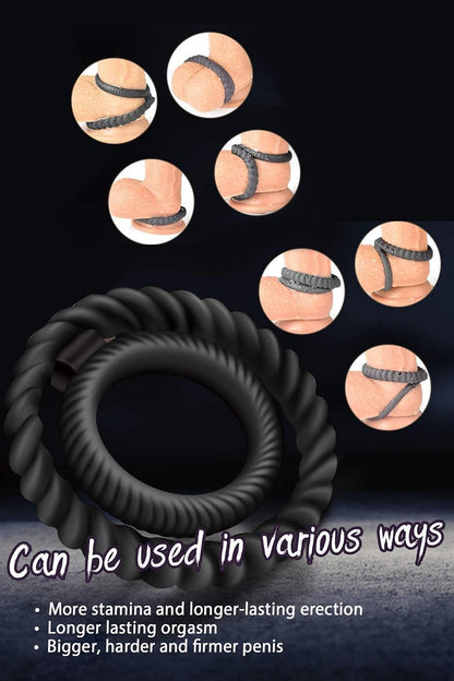 Multiple combinations of double rings Dual cock ring with inflatable pack 