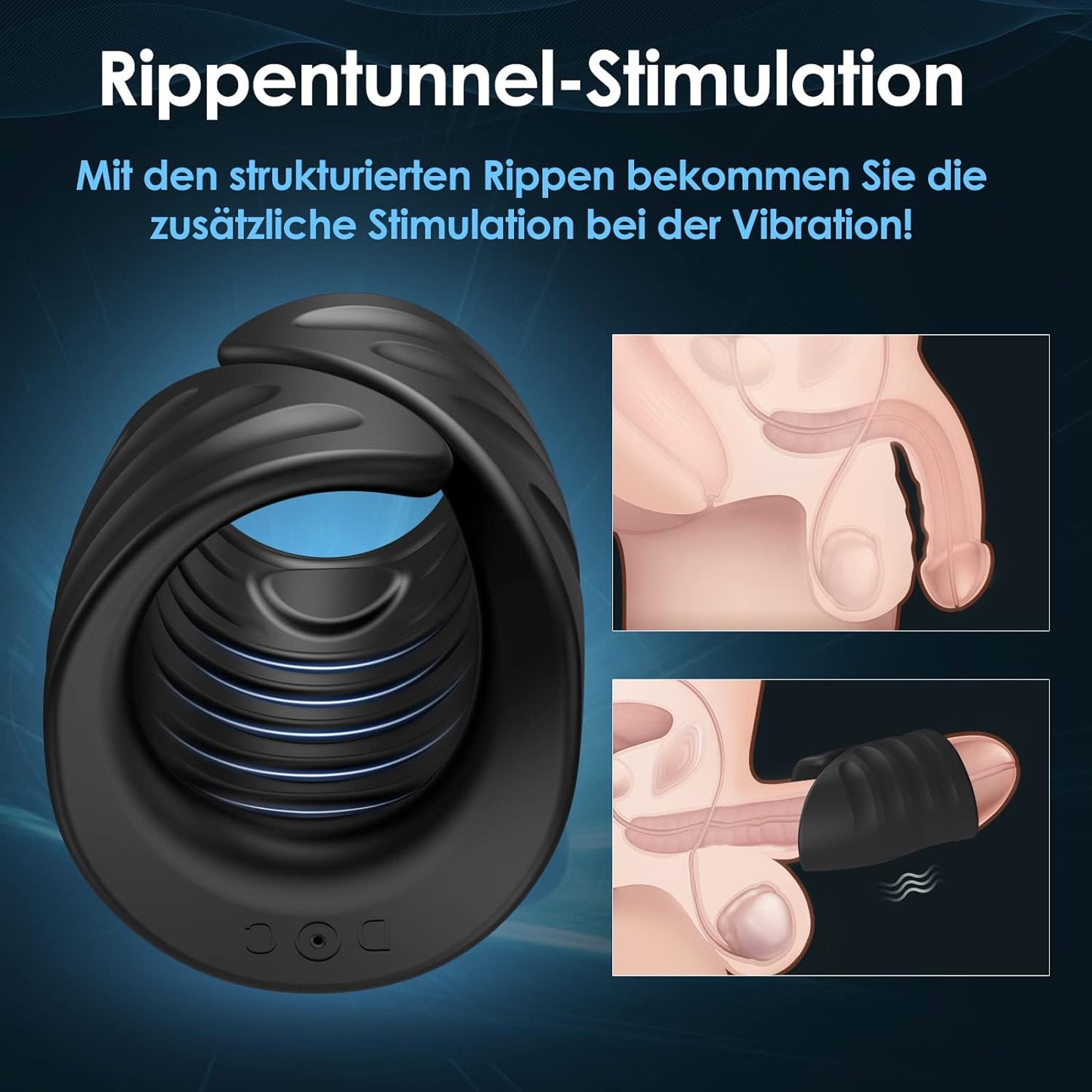 2 in 1 Elektrischer Masturbator Penistrainer Vibrator mit 9 Vibrationsmodi