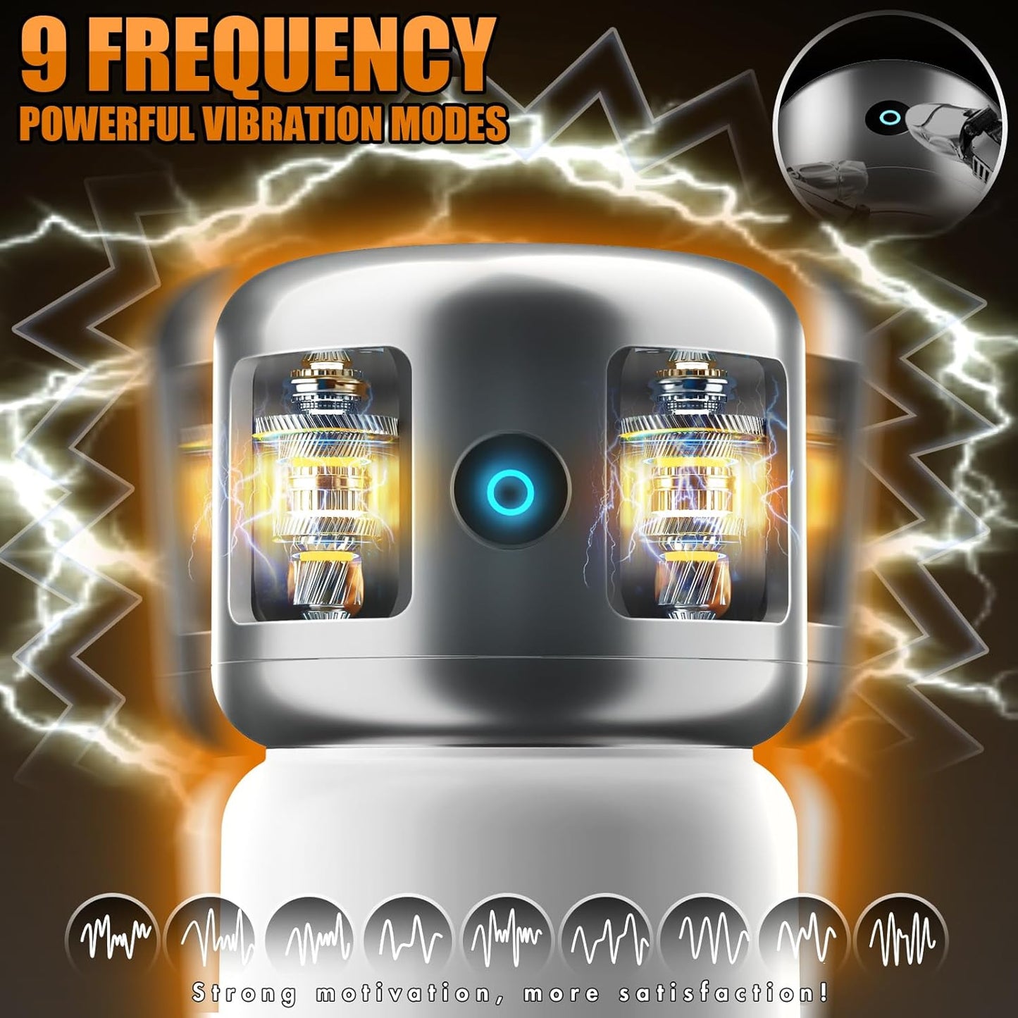 Abnehmbarer DIY Masturbator Penispumpe Pocket Pussy Stroker mit 9 Vibrationsfunktionen