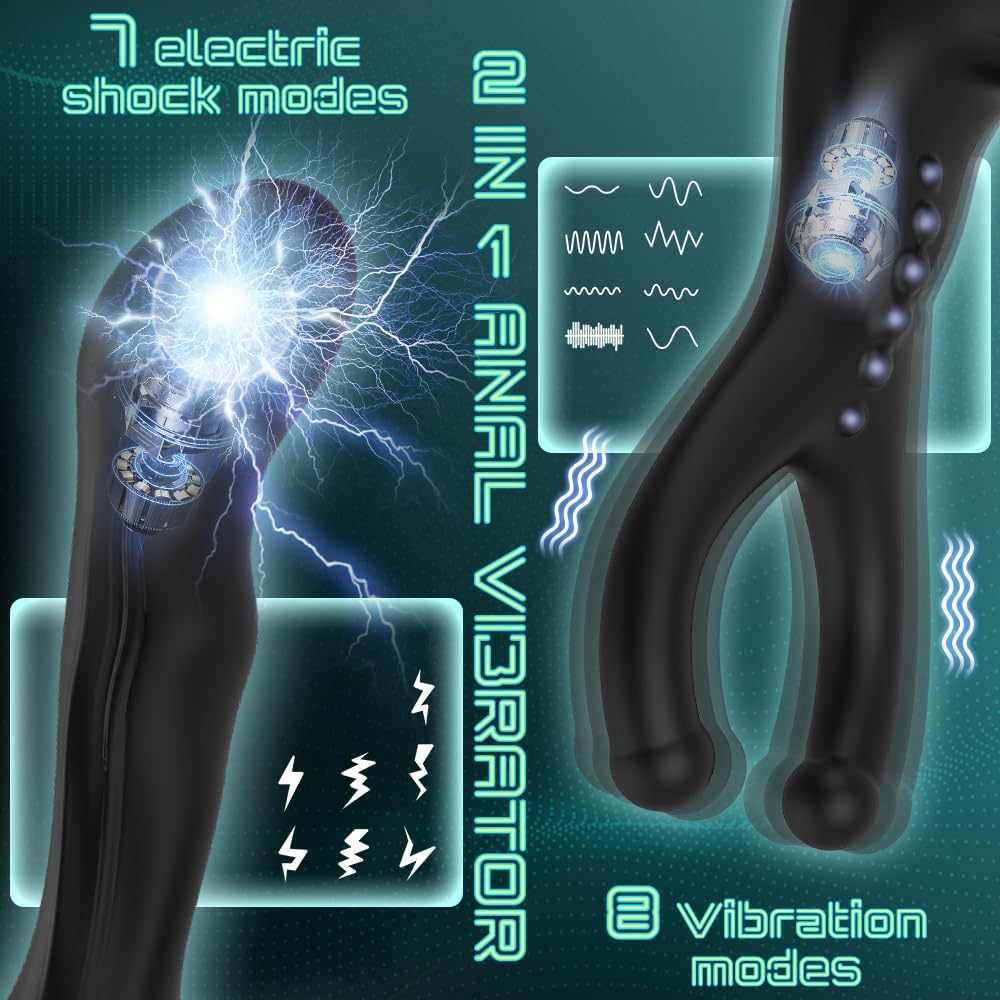 E-Stim Anal Prostata Vibrationsmassagegerät mit 7 Elektroschock und 8 Vibrationsmodi