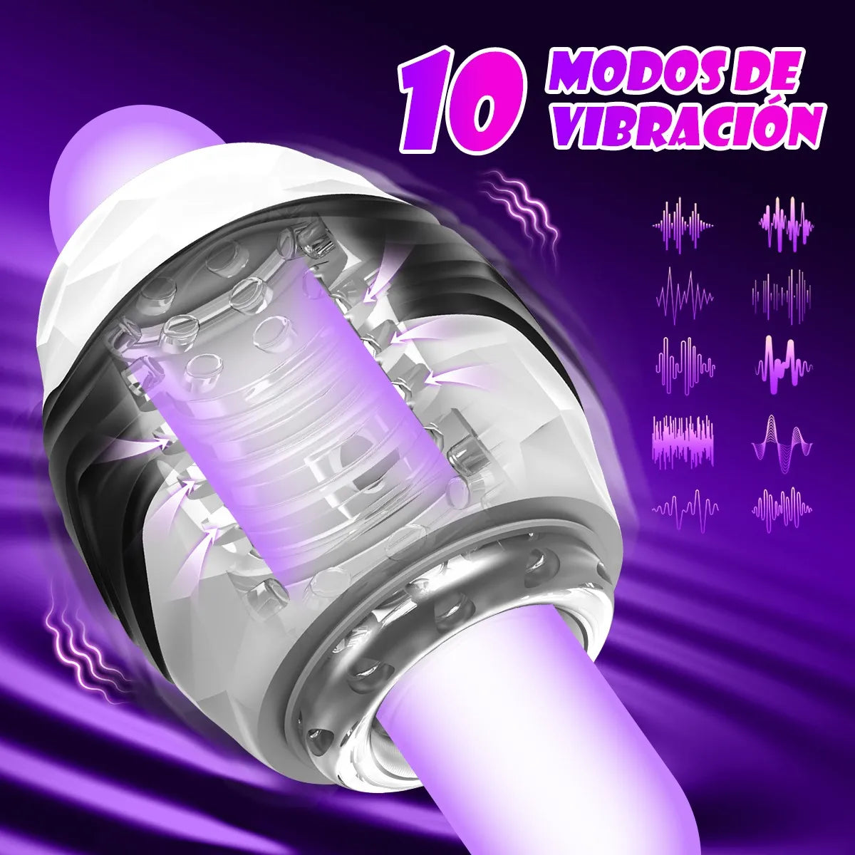 Elektrische masturbator Automatische penistrainingvibrator met 10 vibratiemodi 