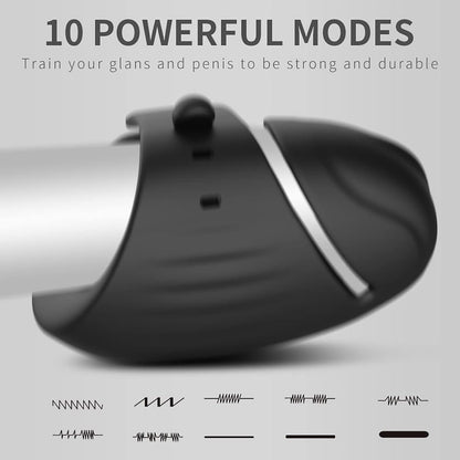 360° Umhüllung Automatische Penistrainer Eichelmassagegerät mit 10 Vibrationsmodi