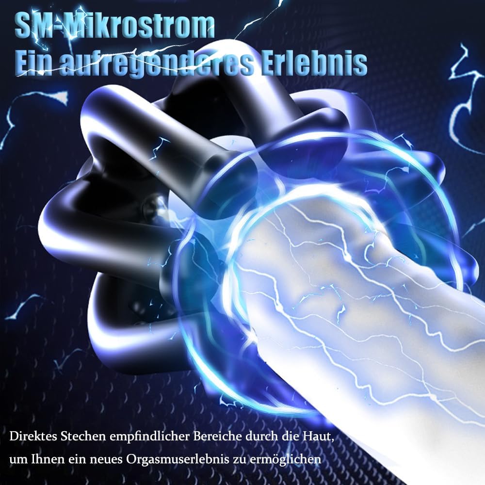 Elektro Schock Penis Trainer Vibrator mit 10 Vibrationsmodi & 6 Elektrostimulation