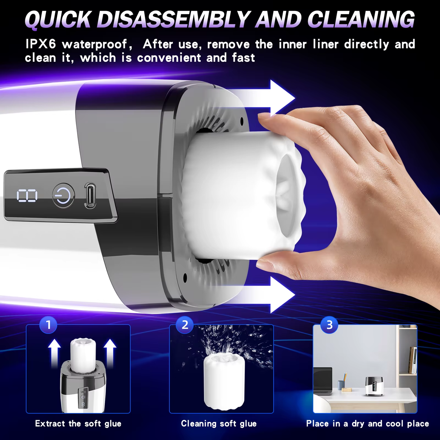 Automatische elektrische pijpmasturbators met 7 frequenties stretch 