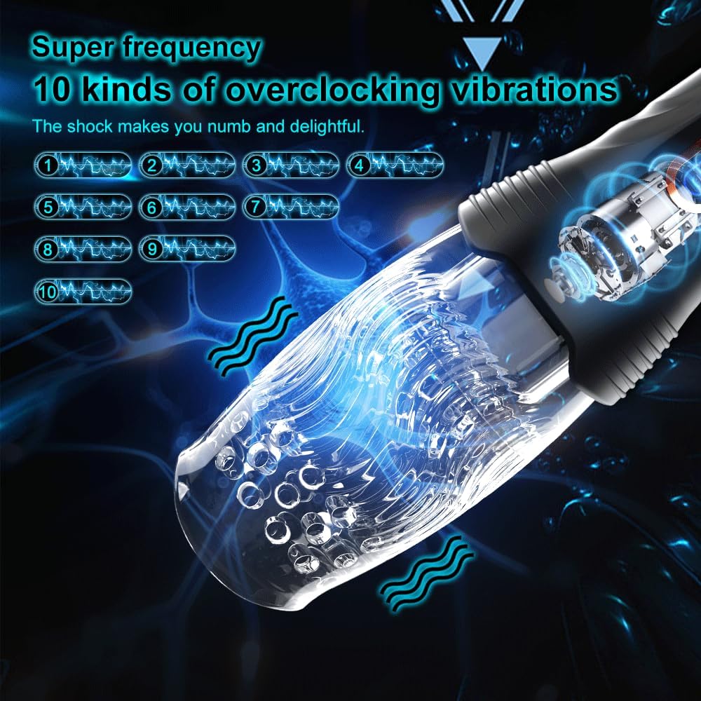 Oralsex Masturbator Penistrainer Vibrator mit 10 Vibrations und 5 Rotationsmodi
