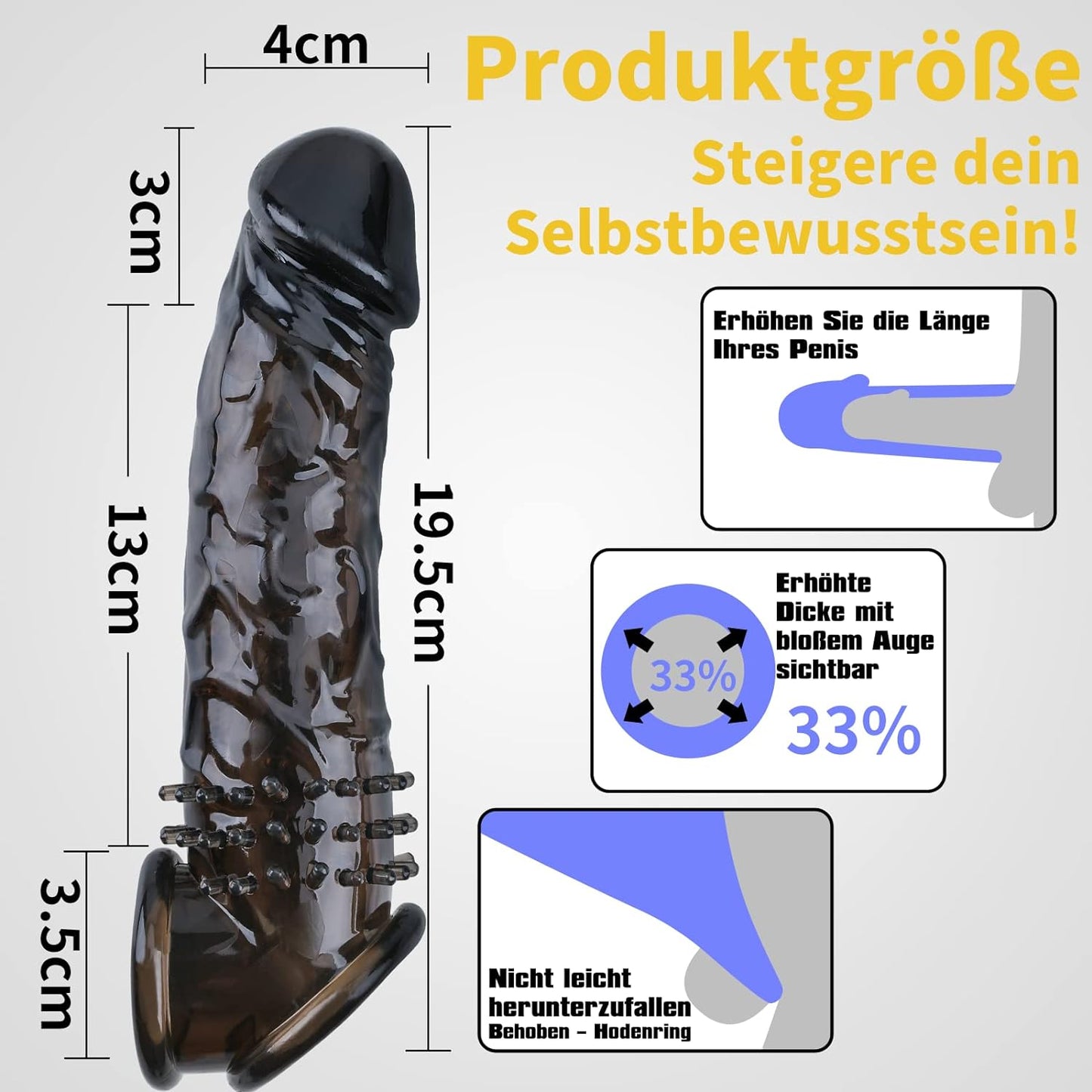 Penismanchetten met antislip premium verdikte testikelring 