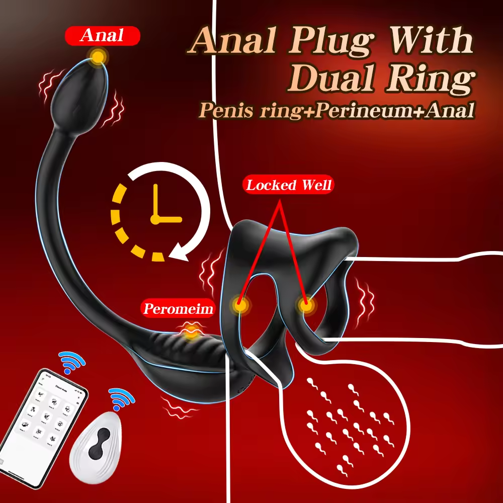 Penis-Vibrator Prostata-Massagegerät Vibrationsring mit 9 Schwingungsmoden