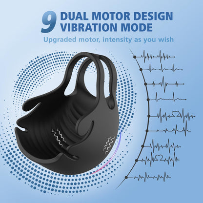 Doppeltem Hoden Vibrator Stimulator Penistrainer mit 9 Vibrationsmodi