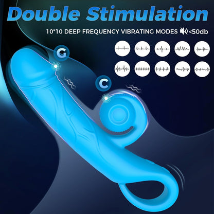 Schneckendesign G-Punkt Vibratoren Dildo mit 10 Klitoris und 10 Vibrationsmodi