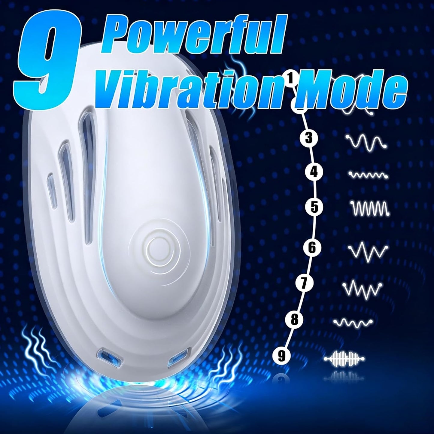 Penis Trainer Vibrator Bondage Peniskäfig Eichel Stimulator mit 9 Vibrationsmodi & Heizfunktion