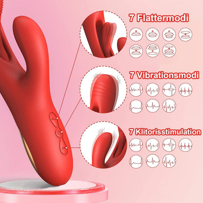 3 in 1 rabbit vibrators with 7 vibration and 7 flutter modes 