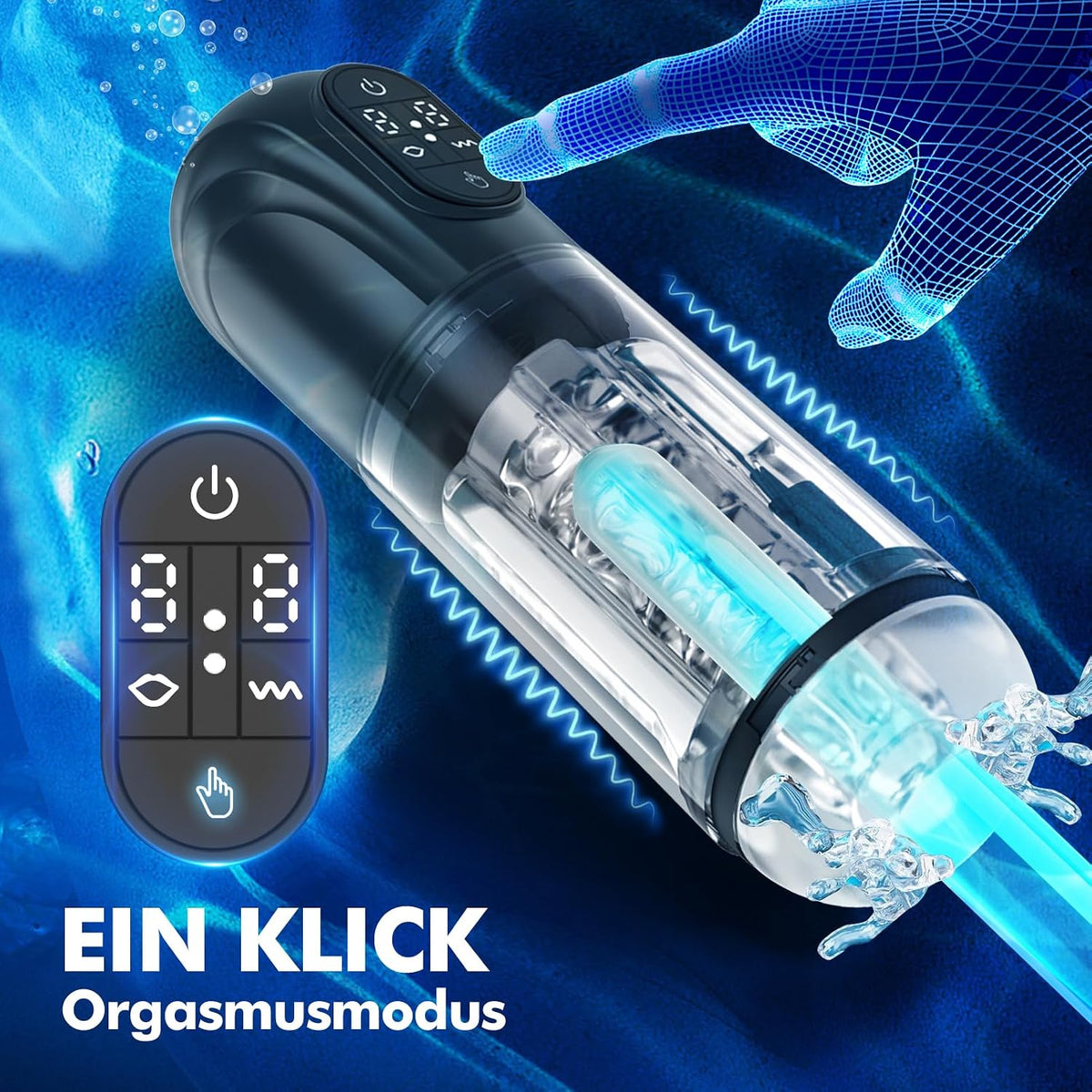Automatischer Masturbator Blowjob-Stroker Penisstimulator mit 10 Vibrations & Saugmodi