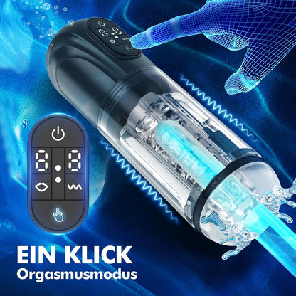 Automatischer Masturbator Blowjob-Stroker Penisstimulator mit 10 Vibrations & Saugmodi
