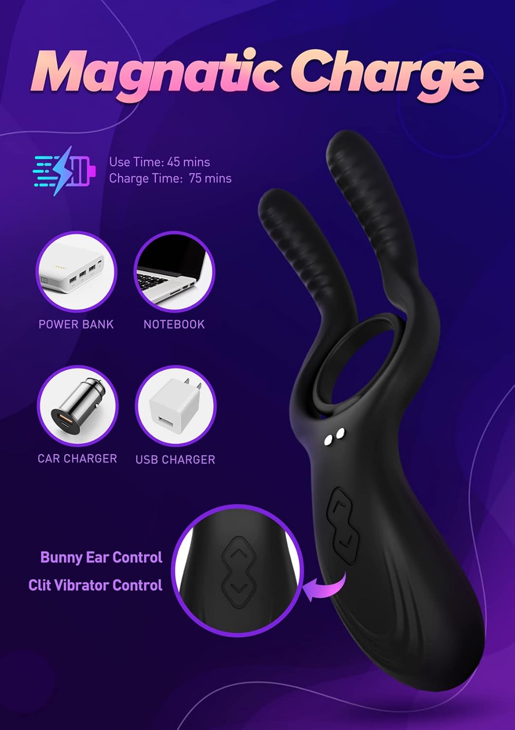 Pincers Penisvibrator Eichelmassager Masturbator mit 10 Vibrationsmustern