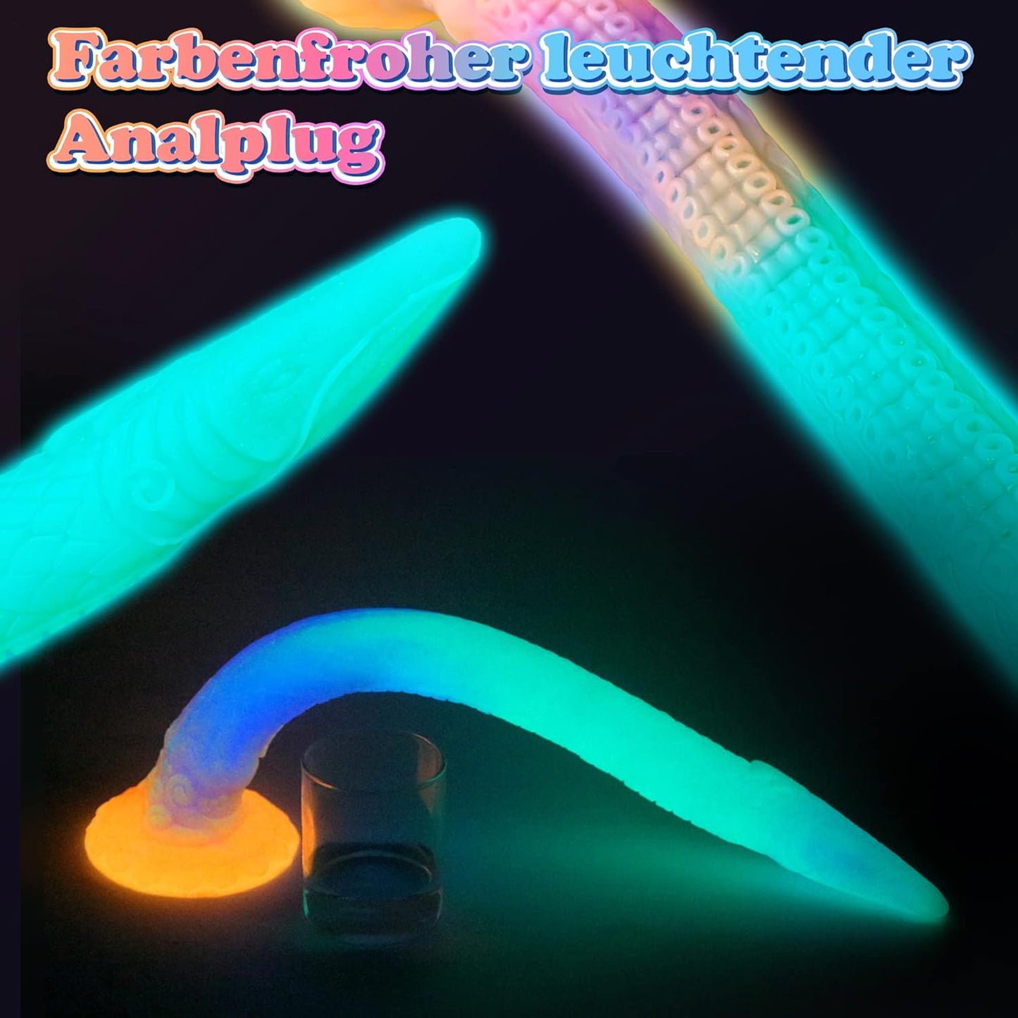 Luminous anal plug super long tentacle dragon dildo anal dildo 45cm 