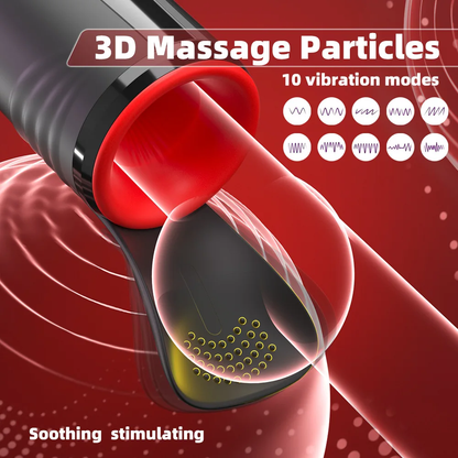 360° Spin Eicheltrainer Penisvibrator Masturbator mit 10 Saug und Vibrationsmodi