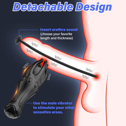 Penis Vibrator Stimulator Set Harnröhrenstimulatoren mit 10 Vibrationsstufen