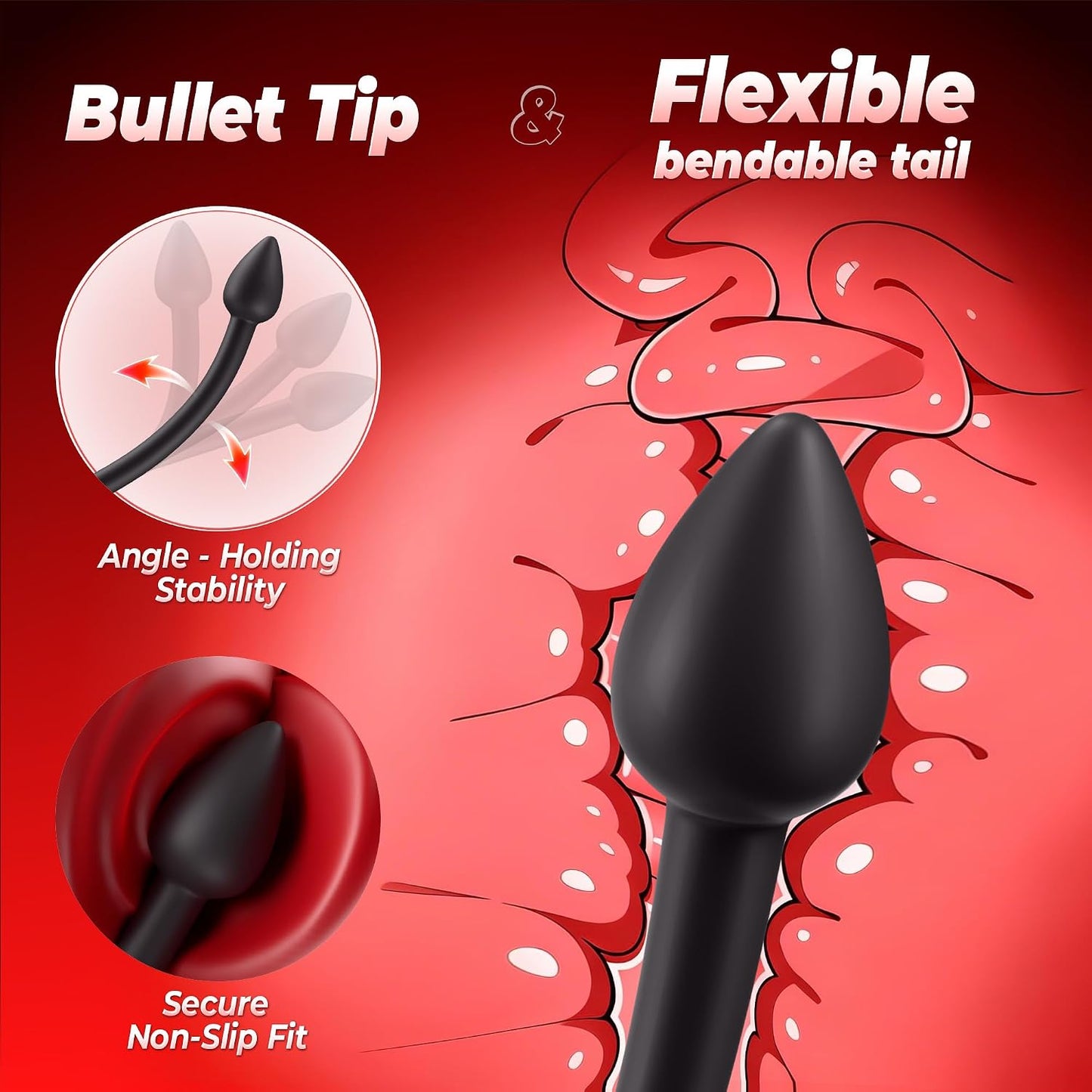 4 IN 1 Prostatamassagegerät Analvibrator Penisring Taint-Stimulator mit 9 Vibrationsmodi