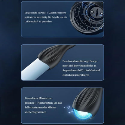 E-stim Penistrainer Eichel Vibrator Stimulator mit 10 Vibrationsmodi & 10 Elektroschocks