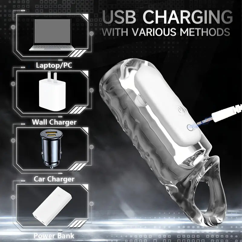 Elektrischer Penishüllenvibrator Masturbatoren mit 10 Vibrationsmodi