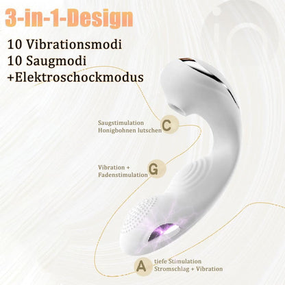 E-stim G-Punkt Vibrator Stimulator mit 10 Vibration 10 Saugen & Elektrostimulation Modi