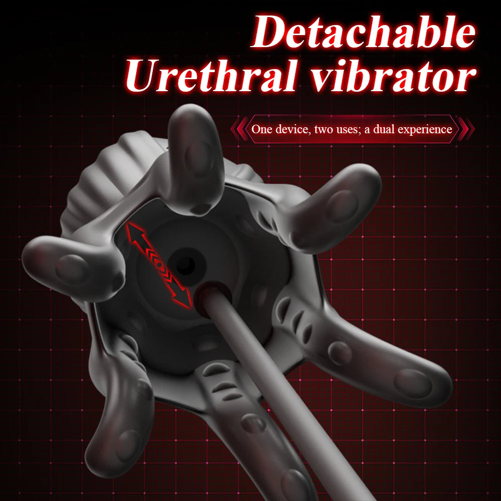 Eicheltrainer Penis Massagegerät Harnröhren Stimulator mit 10 Vibrationsmodi