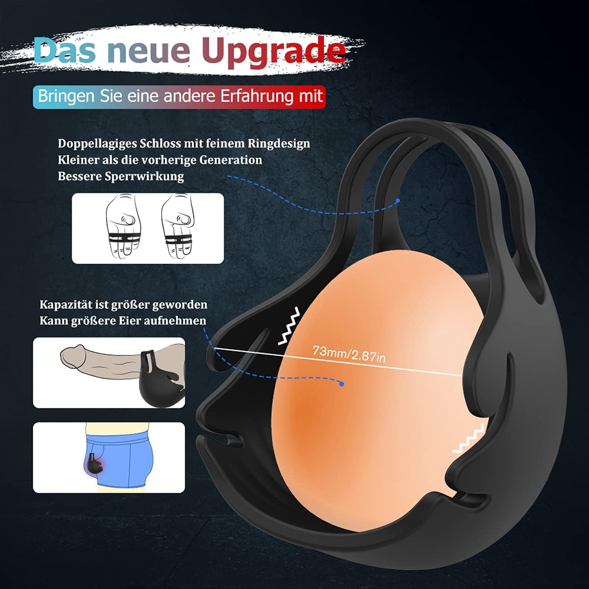 Doppeltem Hoden Vibrator Stimulator Penistrainer mit 9 Vibrationsmodi