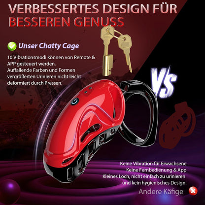 Chastity Cage Peniskäfig Keuschheitskäfig Penisringe mit 10 Vibrationsmodi