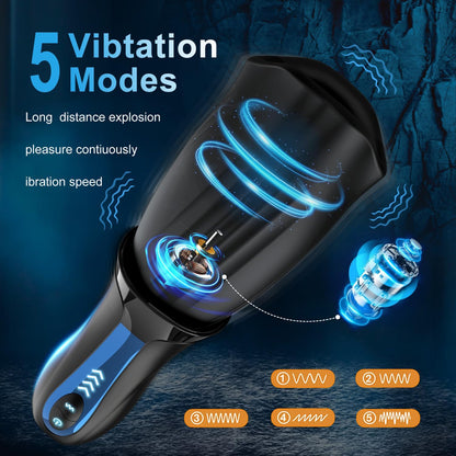 Automatischer Masturbator Penistrainer Stroker mit 5 Vibrations- und 5 Rotationsmodi