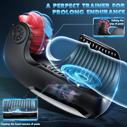 Elektrische Masturbatoren Penis-Trainer Penisringe mit 10 Vibrationsmodi