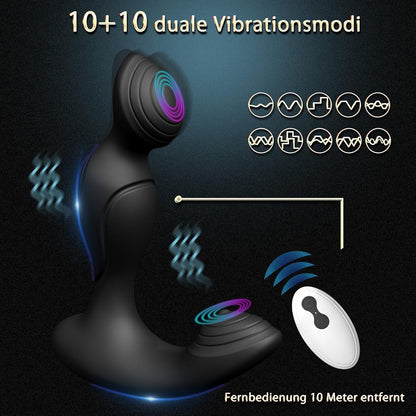 Dual 10+10 Dualer Vibrationen Prostata Vibration Analvibratoren Analplug  Buttplug