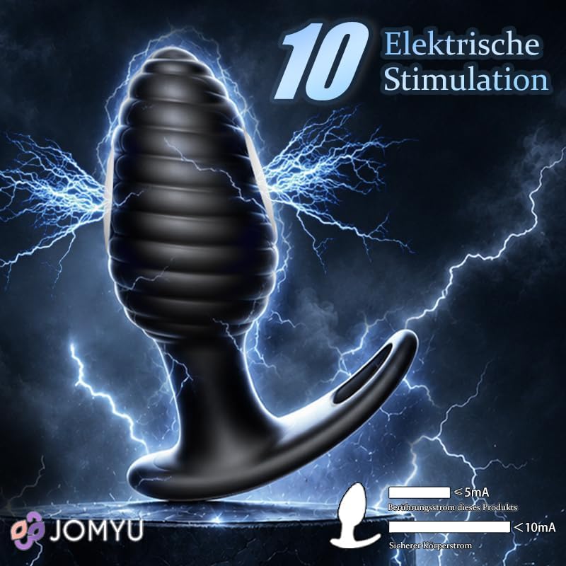 Stark E-stim Analvibratoren Prostata Stimulation mit 10 Vibrationsmodi ＆ Elektrische Schockmodi