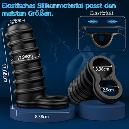 3D Textur Wiederverwendbar Penisring Penishülle Strukturierte Hodensackring