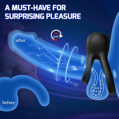 Doppelt Vibrierende Penisringe Vibrator mit 10 leistungsstarke Vibrationsmodi